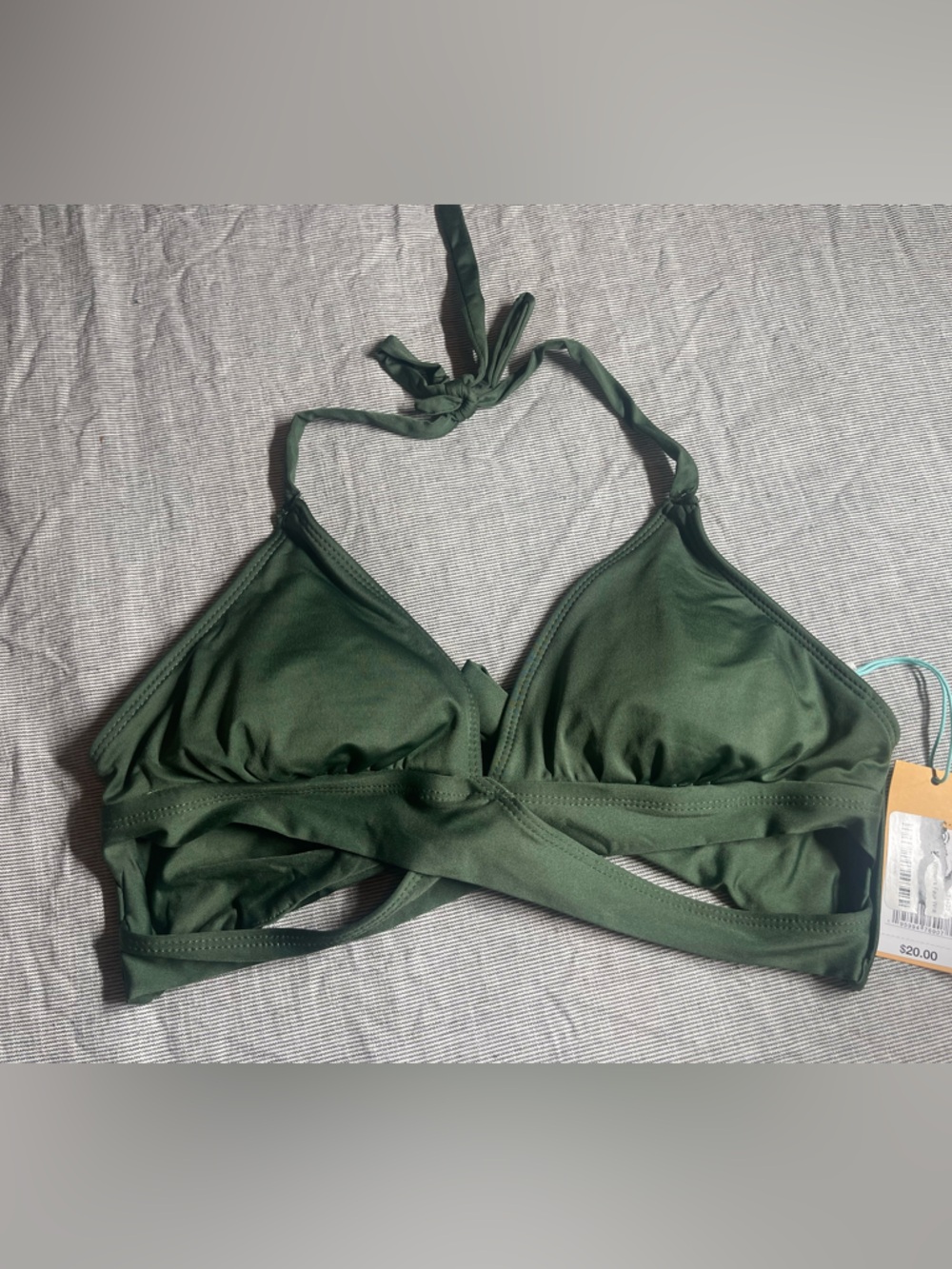 Women’s Green Wrap Bikini Top Medium